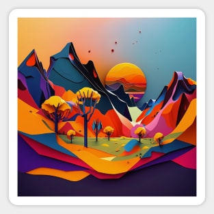 Colorful Mountains Magnet